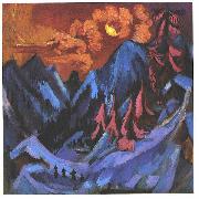Ernst Ludwig Kirchner Winter moon landscape oil painting